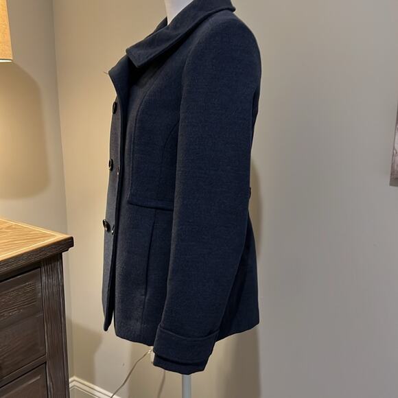 BLACK RIVET Classic Pea Coat Double Breasted Navy M Medium Lined Pockets Classy - Picture 11 of 16